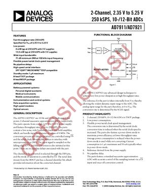 AD7921ARM-REEL7 datasheet  